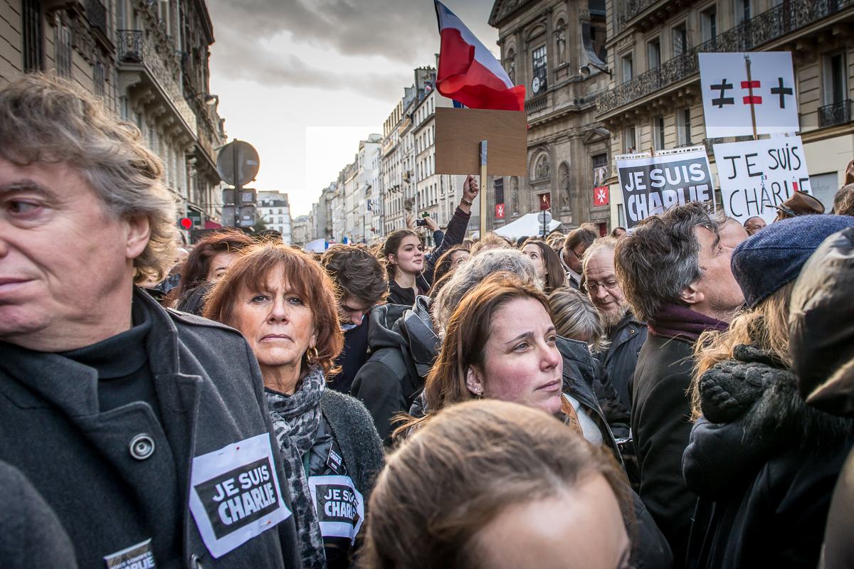 A marcha em Paris após o ataque ao Charlie Hebdo, 11 de janeiro de 2015