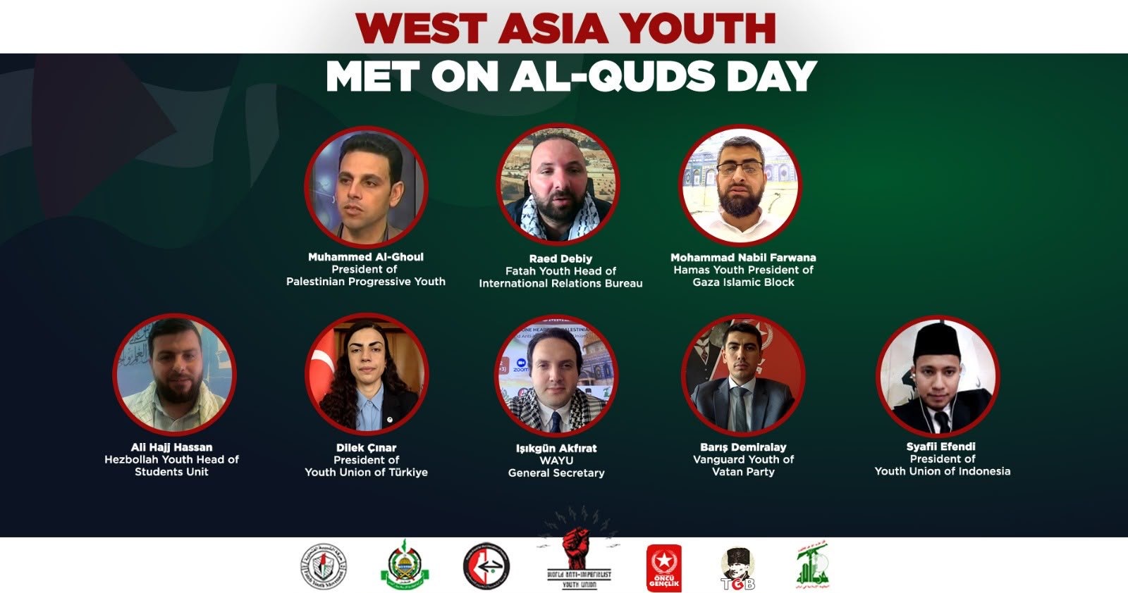 Cartel del encuentro de la Juventud de Asia Occidental en el Día de Al-Quds